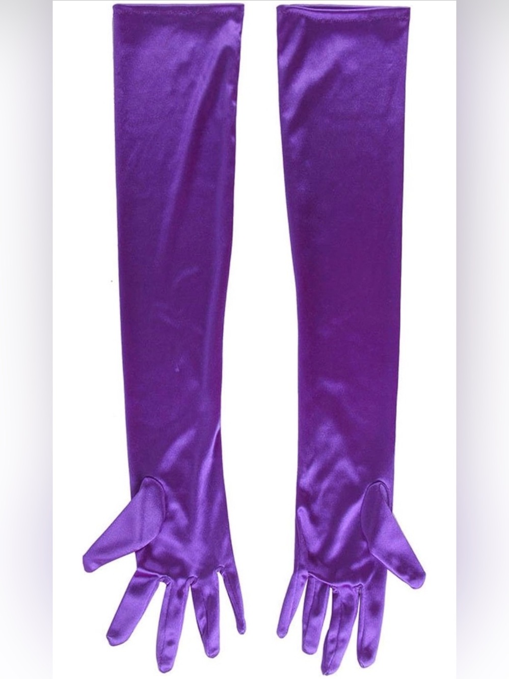 Purple Long Satin Gloves